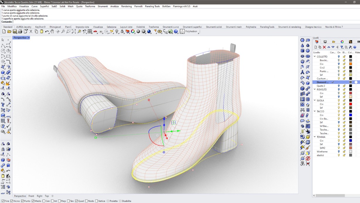 AUREASERVICE Corso Rhino Design delle Scarpe