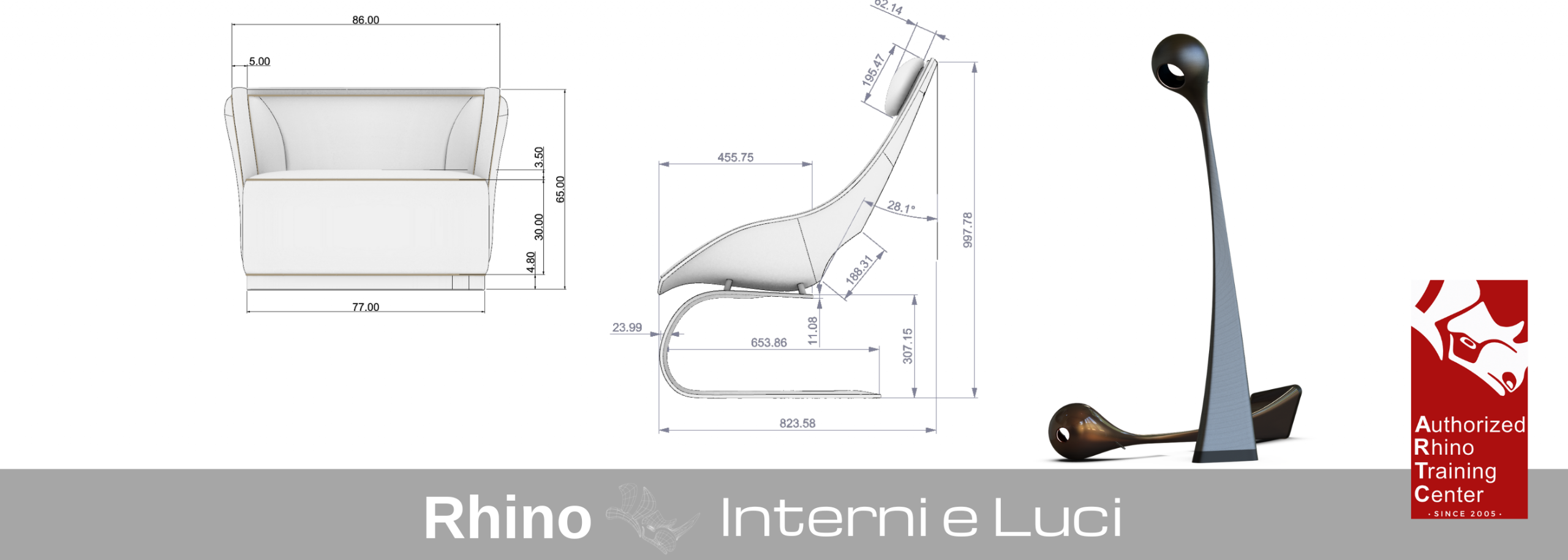 Corsi Rhino Level 1 e Level 2 per il design di interni e l'illuminazione